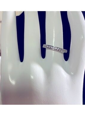 Classic Silver Crystal Eternity Band -925 Italy
